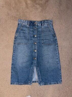 Michael Kors Denim Midi Skirt